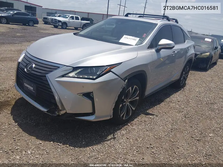 2017 Lexus Rx 450H VIN: 2T2BGMCA7HC016581 Lot: 45632180