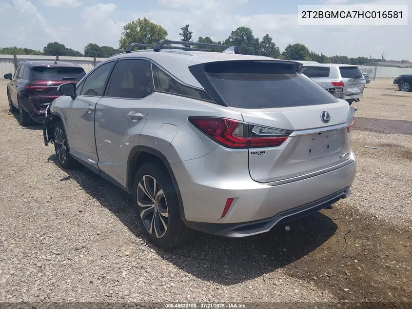 2017 Lexus Rx 450H VIN: 2T2BGMCA7HC016581 Lot: 45632180