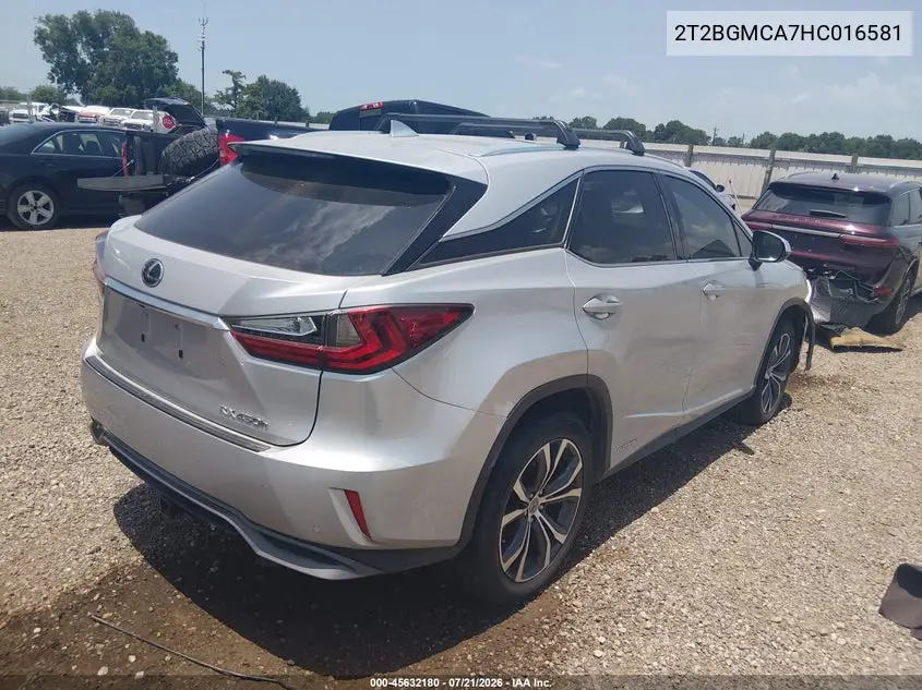 2017 Lexus Rx 450H VIN: 2T2BGMCA7HC016581 Lot: 45632180