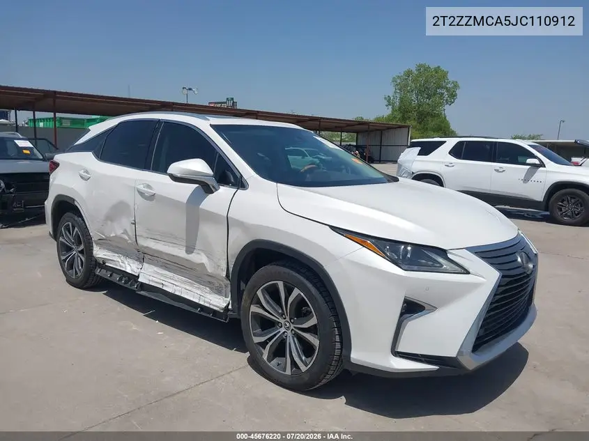 2018 Lexus Rx 350 VIN: 2T2ZZMCA5JC110912 Lot: 45676220