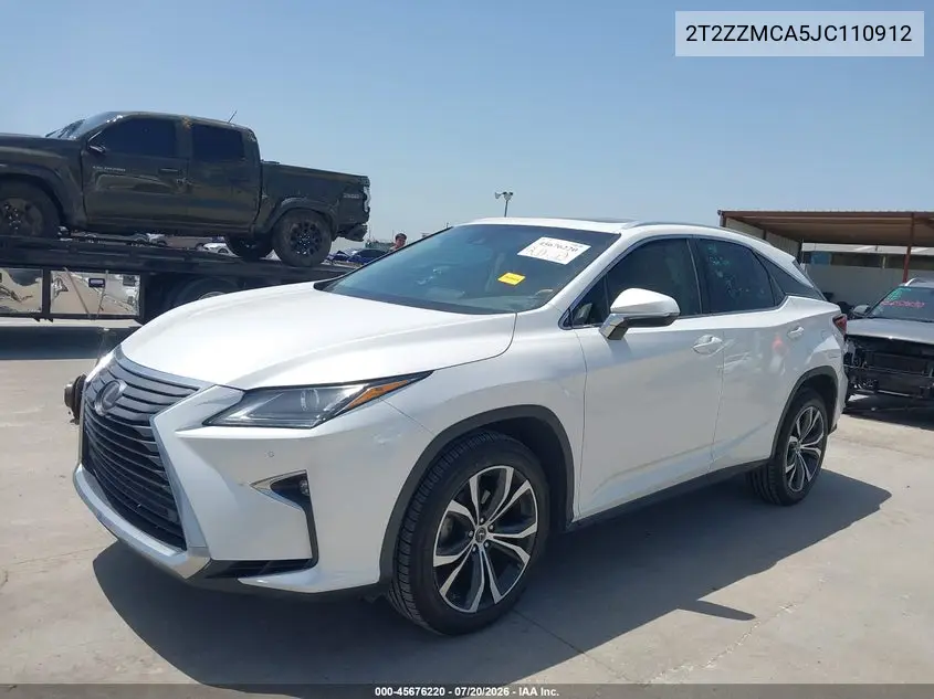 2018 Lexus Rx 350 VIN: 2T2ZZMCA5JC110912 Lot: 45676220