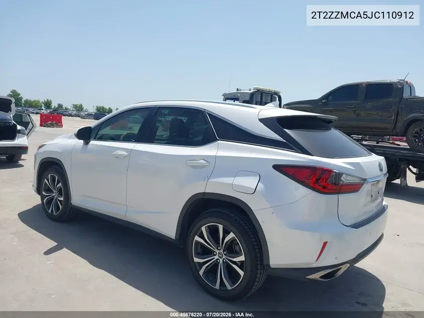 2018 Lexus Rx 350 VIN: 2T2ZZMCA5JC110912 Lot: 45676220