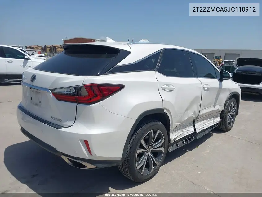 2018 Lexus Rx 350 VIN: 2T2ZZMCA5JC110912 Lot: 45676220