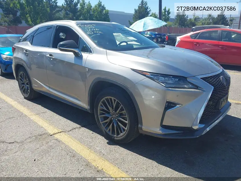 2019 Lexus Rx Rx 450H F Sport VIN: 2T2BGMCA2KC037586 Lot: 45551543