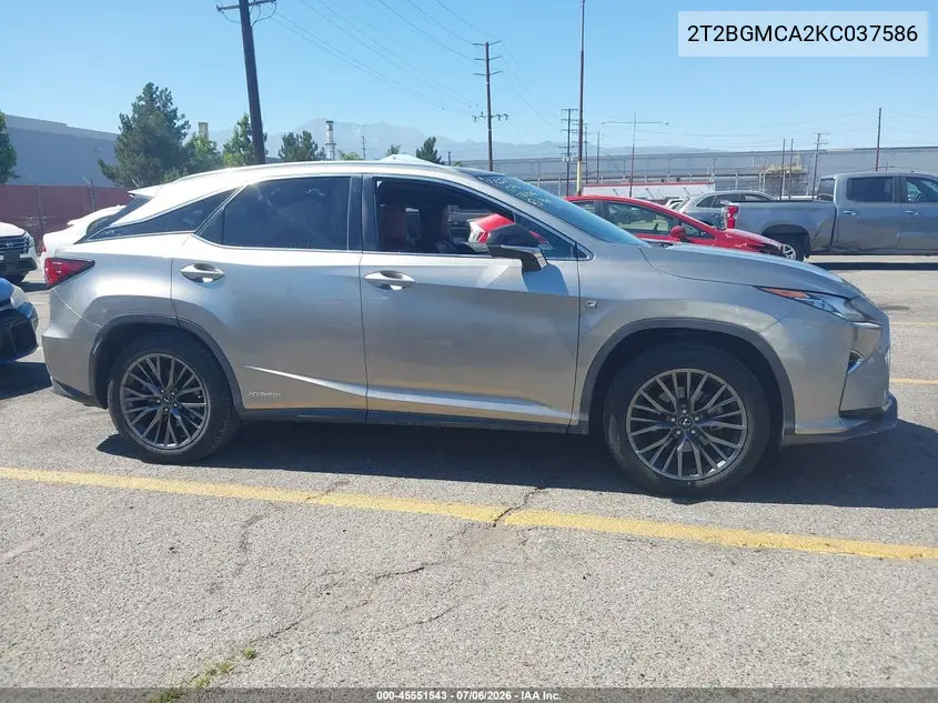 2019 Lexus Rx Rx 450H F Sport VIN: 2T2BGMCA2KC037586 Lot: 45551543