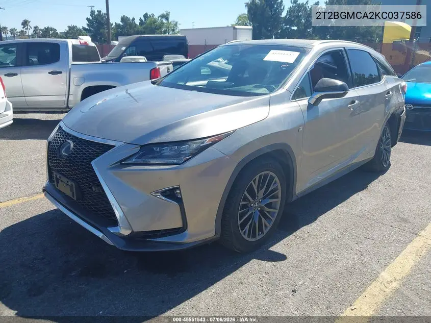 2019 Lexus Rx Rx 450H F Sport VIN: 2T2BGMCA2KC037586 Lot: 45551543