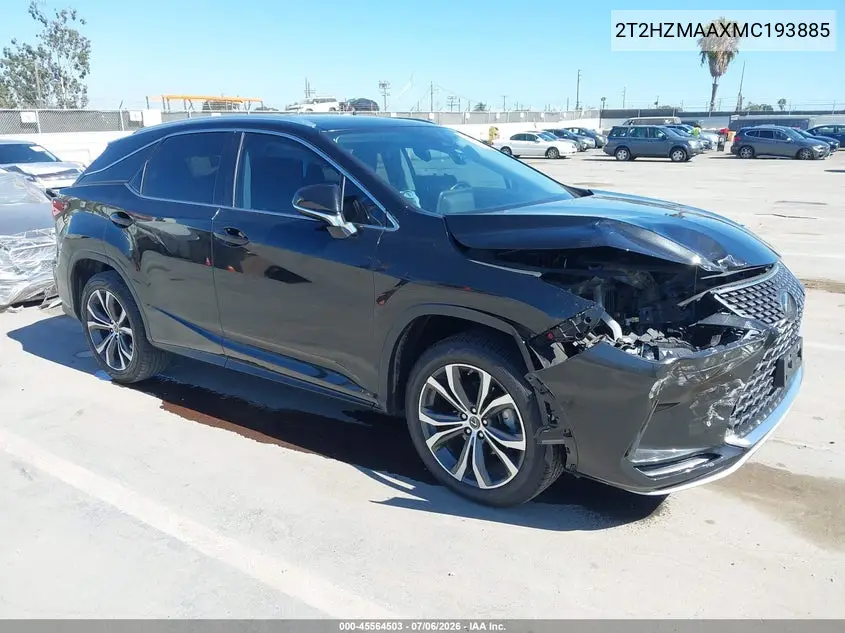 2021 Lexus Rx 350 VIN: 2T2HZMAAXMC193885 Lot: 45564503