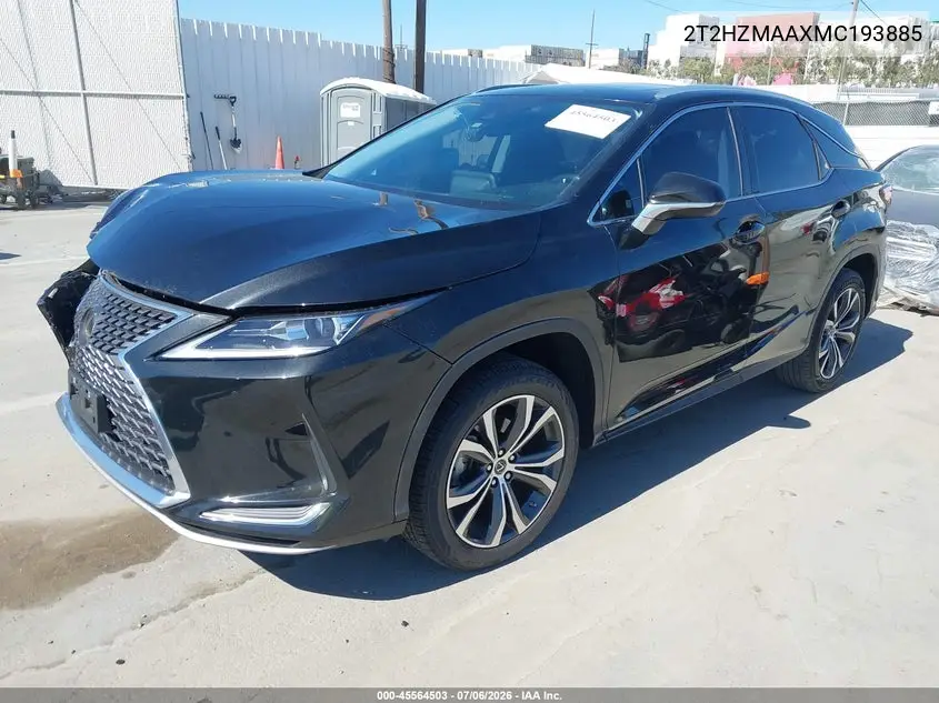 2021 Lexus Rx 350 VIN: 2T2HZMAAXMC193885 Lot: 45564503