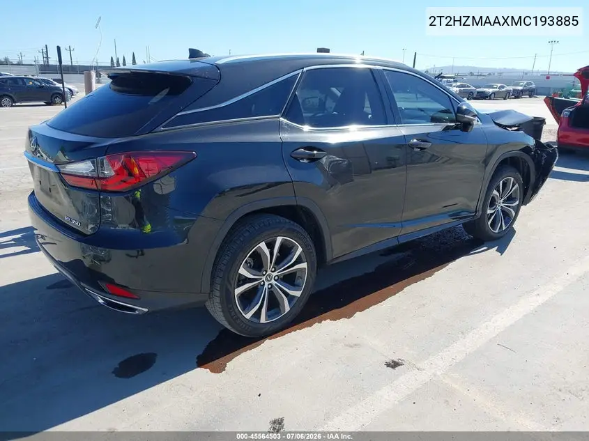 2021 Lexus Rx 350 VIN: 2T2HZMAAXMC193885 Lot: 45564503