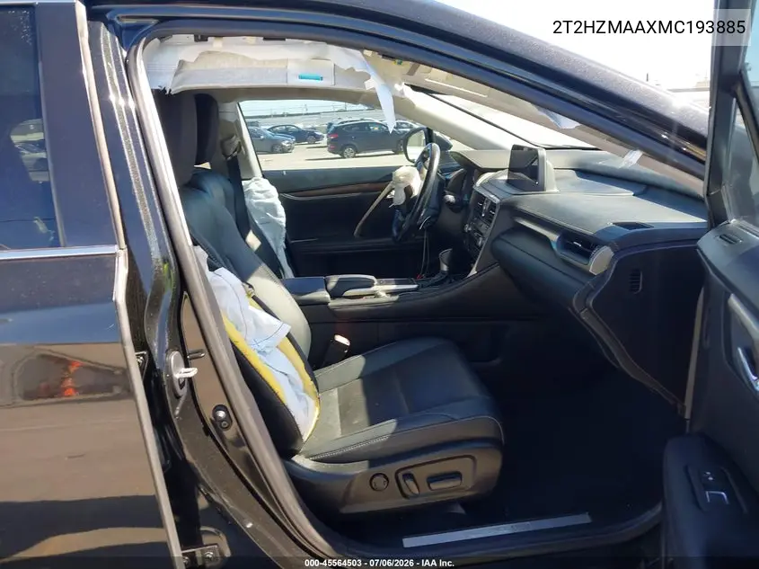 2021 Lexus Rx 350 VIN: 2T2HZMAAXMC193885 Lot: 45564503