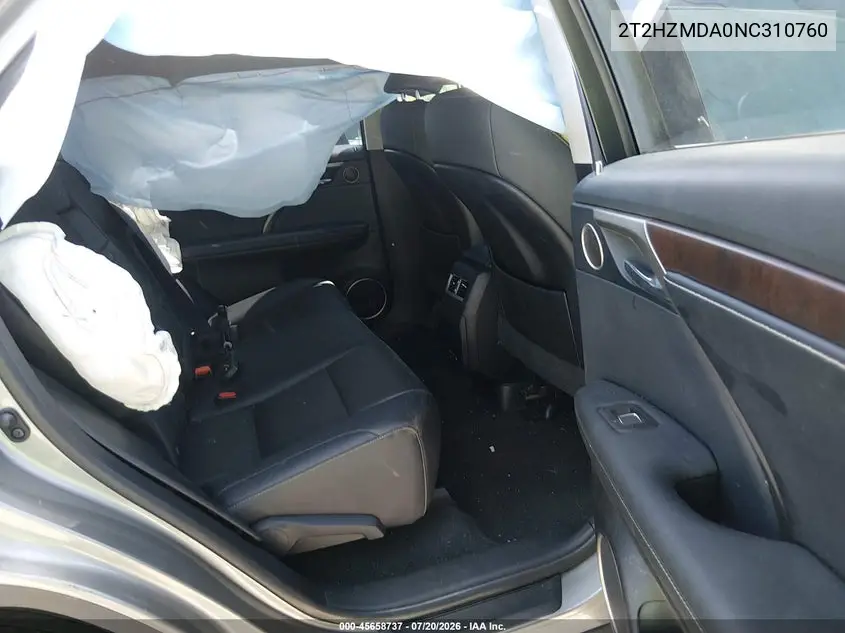 2022 Lexus Rx 350 VIN: 2T2HZMDA0NC310760 Lot: 45658737