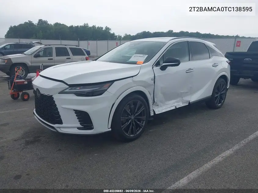 2026 Lexus Rx 350 F Sport Handling VIN: 2T2BAMCA0TC138595 Lot: 45336692