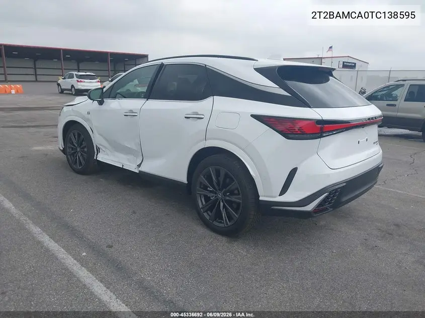 2026 Lexus Rx 350 F Sport Handling VIN: 2T2BAMCA0TC138595 Lot: 45336692