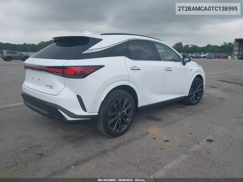 2026 Lexus Rx 350 F Sport Handling VIN: 2T2BAMCA0TC138595 Lot: 45336692