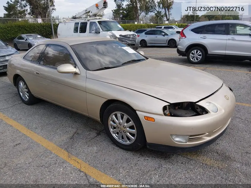 1992 Lexus Sc 400 VIN: JT8UZ30C7N0022716 Lot: 45591442