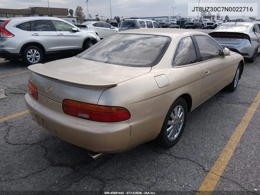 1992 Lexus Sc 400 VIN: JT8UZ30C7N0022716 Lot: 45591442