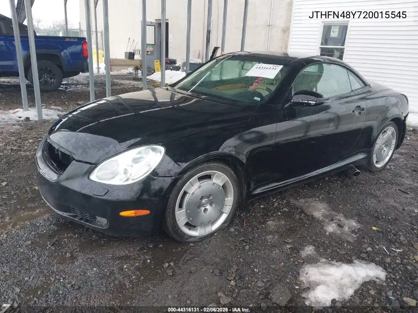 2002 Lexus Sc 430 VIN: JTHFN48Y720015545 Lot: 44316131