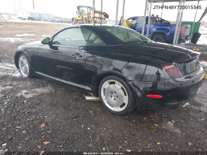 2002 Lexus Sc 430 VIN: JTHFN48Y720015545 Lot: 44316131