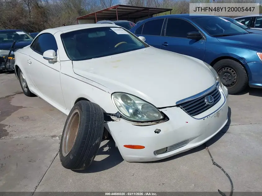 2002 Lexus Sc 430 VIN: JTHFN48Y120005447 Lot: 44580320