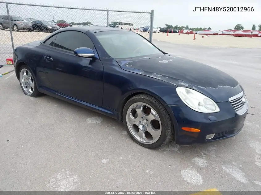2002 Lexus Sc 430 VIN: JTHFN48Y520012966 Lot: 44772882