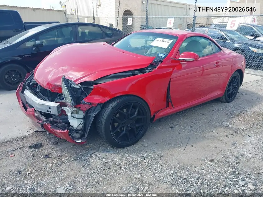 2002 Lexus Sc 430 VIN: JTHFN48Y920026546 Lot: 45238430