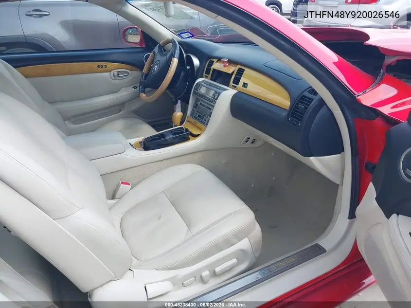 2002 Lexus Sc 430 VIN: JTHFN48Y920026546 Lot: 45238430