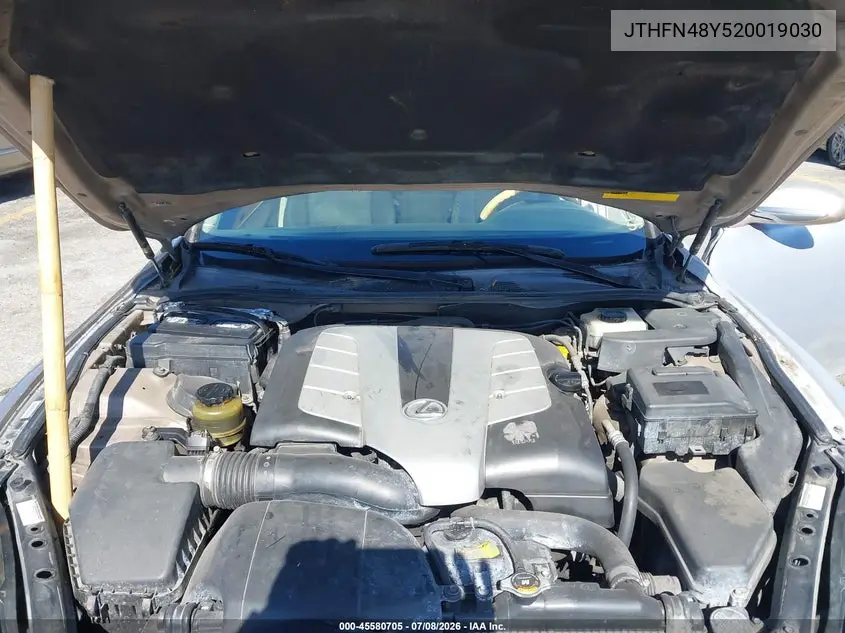 2002 Lexus Sc 430 VIN: JTHFN48Y520019030 Lot: 45580705