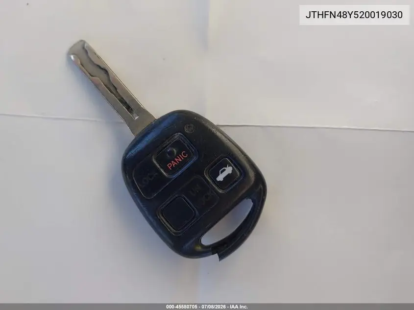 2002 Lexus Sc 430 VIN: JTHFN48Y520019030 Lot: 45580705