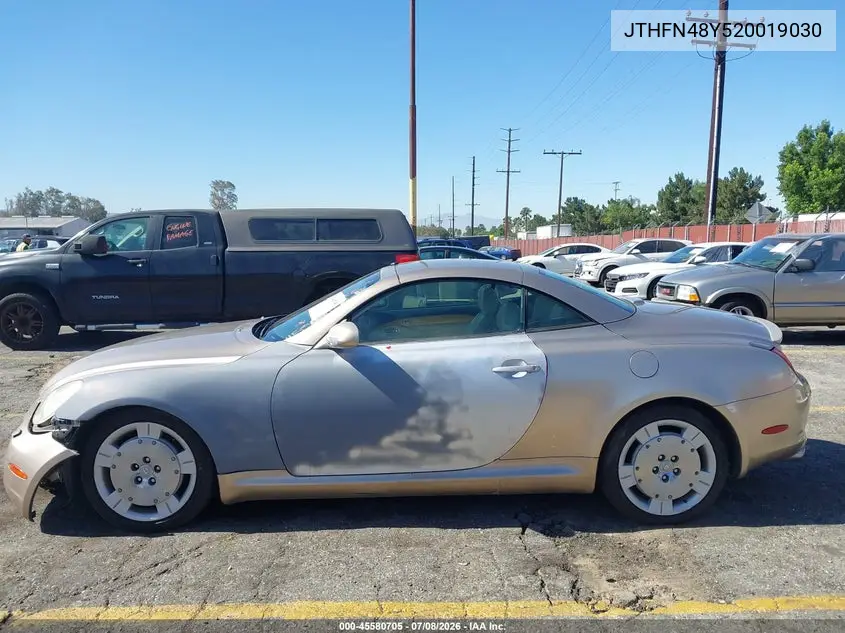 2002 Lexus Sc 430 VIN: JTHFN48Y520019030 Lot: 45580705