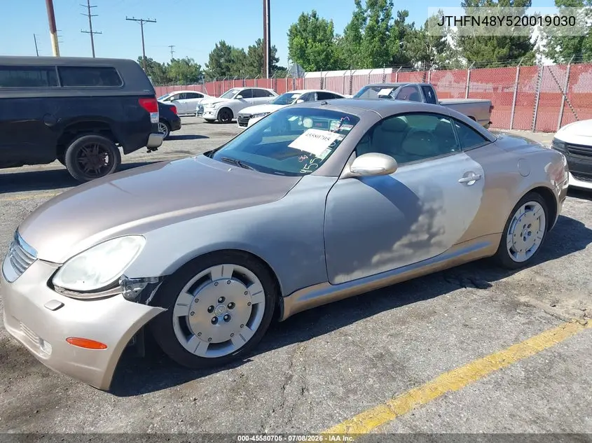 2002 Lexus Sc 430 VIN: JTHFN48Y520019030 Lot: 45580705