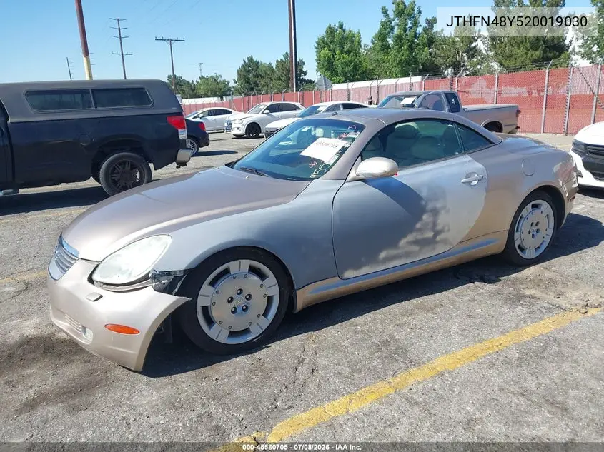 2002 Lexus Sc 430 VIN: JTHFN48Y520019030 Lot: 45580705