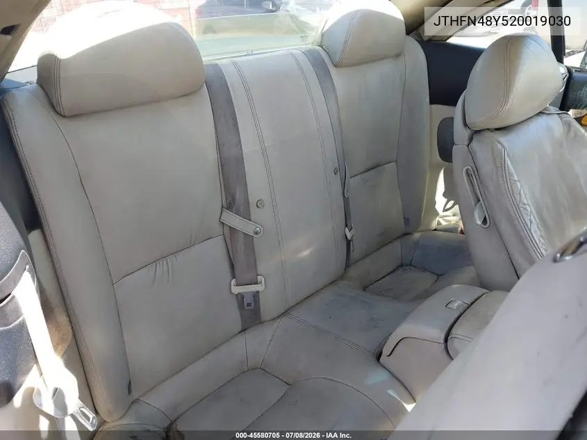 2002 Lexus Sc 430 VIN: JTHFN48Y520019030 Lot: 45580705