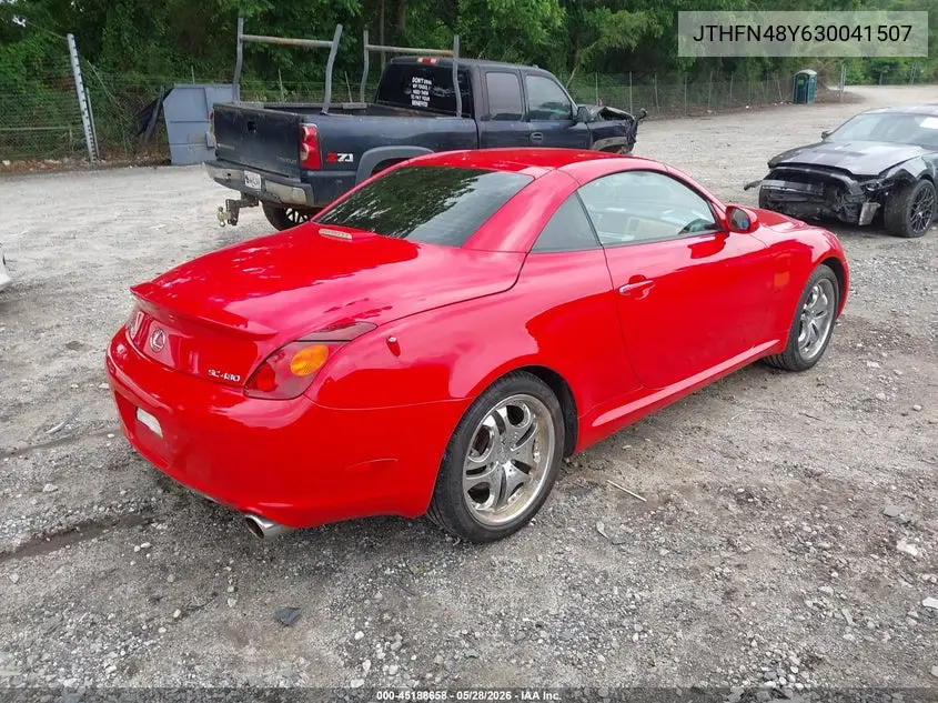 2003 Lexus Sc 430 VIN: JTHFN48Y630041507 Lot: 45188658