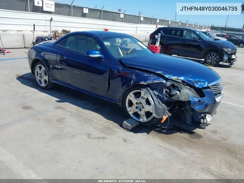 2003 Lexus Sc 430 VIN: JTHFN48Y030046735 Lot: 45638478