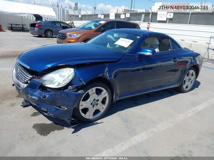 2003 Lexus Sc 430 VIN: JTHFN48Y030046735 Lot: 45638478