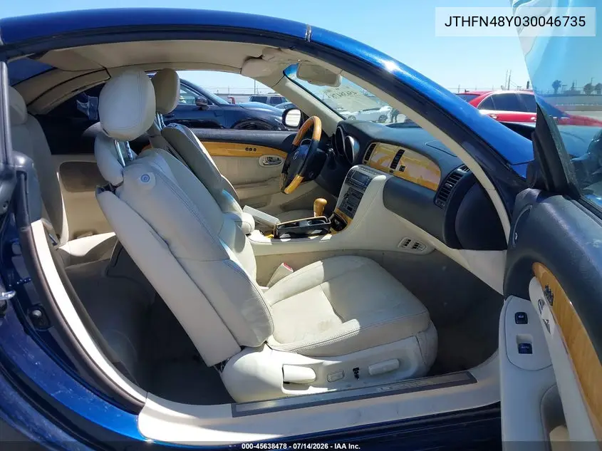 2003 Lexus Sc 430 VIN: JTHFN48Y030046735 Lot: 45638478