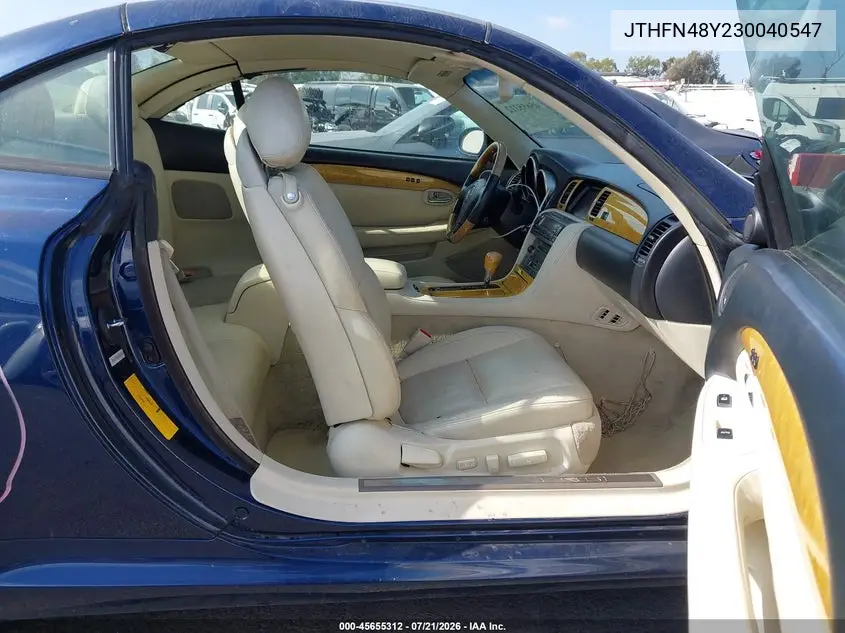 2003 Lexus Sc 430 VIN: JTHFN48Y230040547 Lot: 45655312