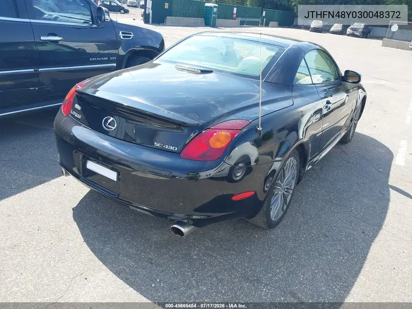 2003 Lexus Sc 430 VIN: JTHFN48Y030048372 Lot: 45665484