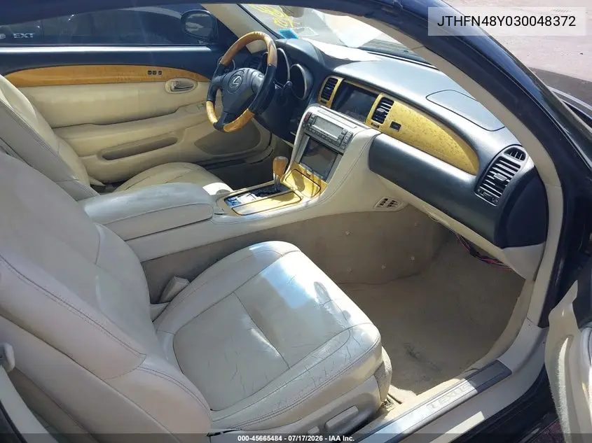 2003 Lexus Sc 430 VIN: JTHFN48Y030048372 Lot: 45665484