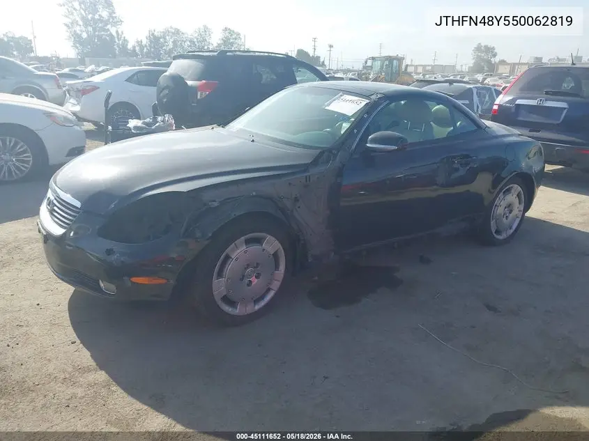 2005 Lexus Sc 430 VIN: JTHFN48Y550062819 Lot: 45111652