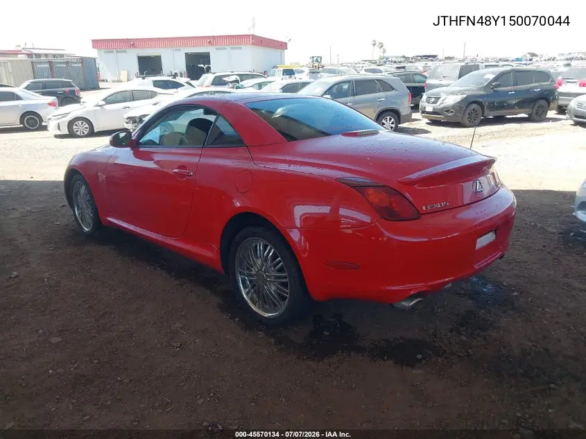 2005 Lexus Sc 430 VIN: JTHFN48Y150070044 Lot: 45570134