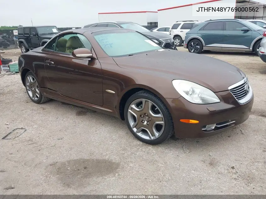 2006 Lexus Sc 430 VIN: JTHFN48Y769000562 Lot: 45163744