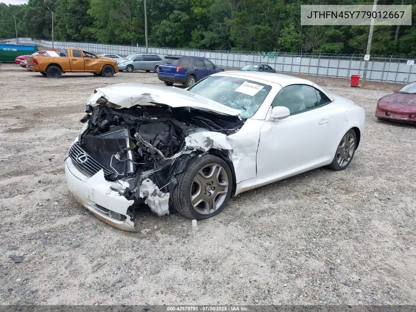 2007 Lexus Sc 430 VIN: JTHFN45Y779012667 Lot: 42870791