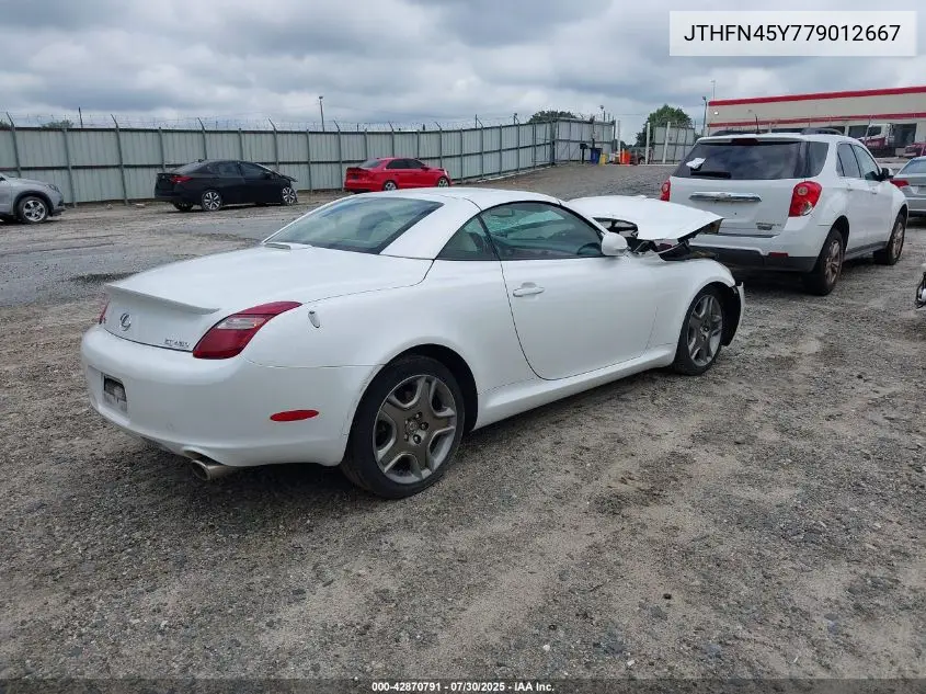 2007 Lexus Sc 430 VIN: JTHFN45Y779012667 Lot: 42870791