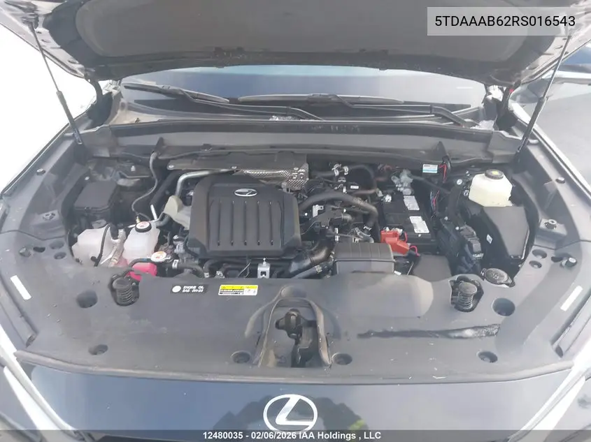 2024 Lexus Tx 350 Base/350 Premium/350 Luxury VIN: 5TDAAAB62RS016543 Lot: 12480035