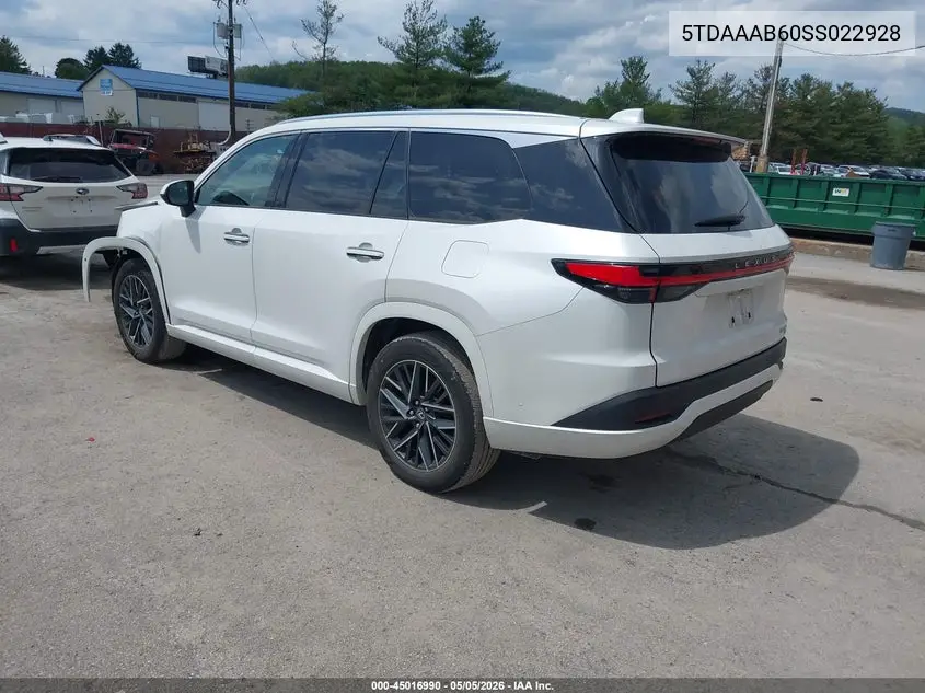 2025 Lexus Tx 350 Premium VIN: 5TDAAAB60SS022928 Lot: 45016990