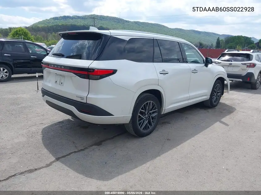 2025 Lexus Tx 350 Premium VIN: 5TDAAAB60SS022928 Lot: 45016990