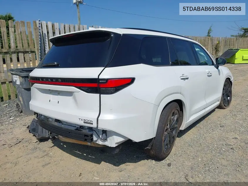 2025 Lexus Tx 500H F Sport Premium VIN: 5TDABAB69SS014338 Lot: 45520347