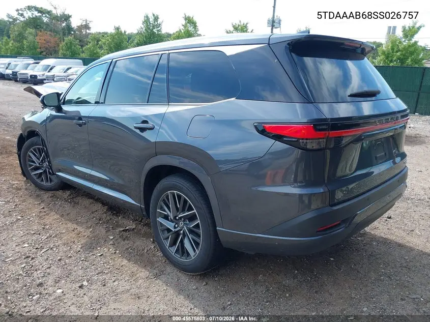 2025 Lexus Tx 350 Premium VIN: 5TDAAAB68SS026757 Lot: 45575803