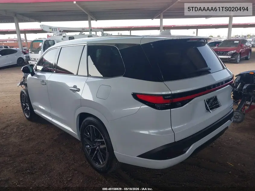 2026 Lexus Tx 350 Premium VIN: 5TDAAAA61TS020494 Lot: 45156929
